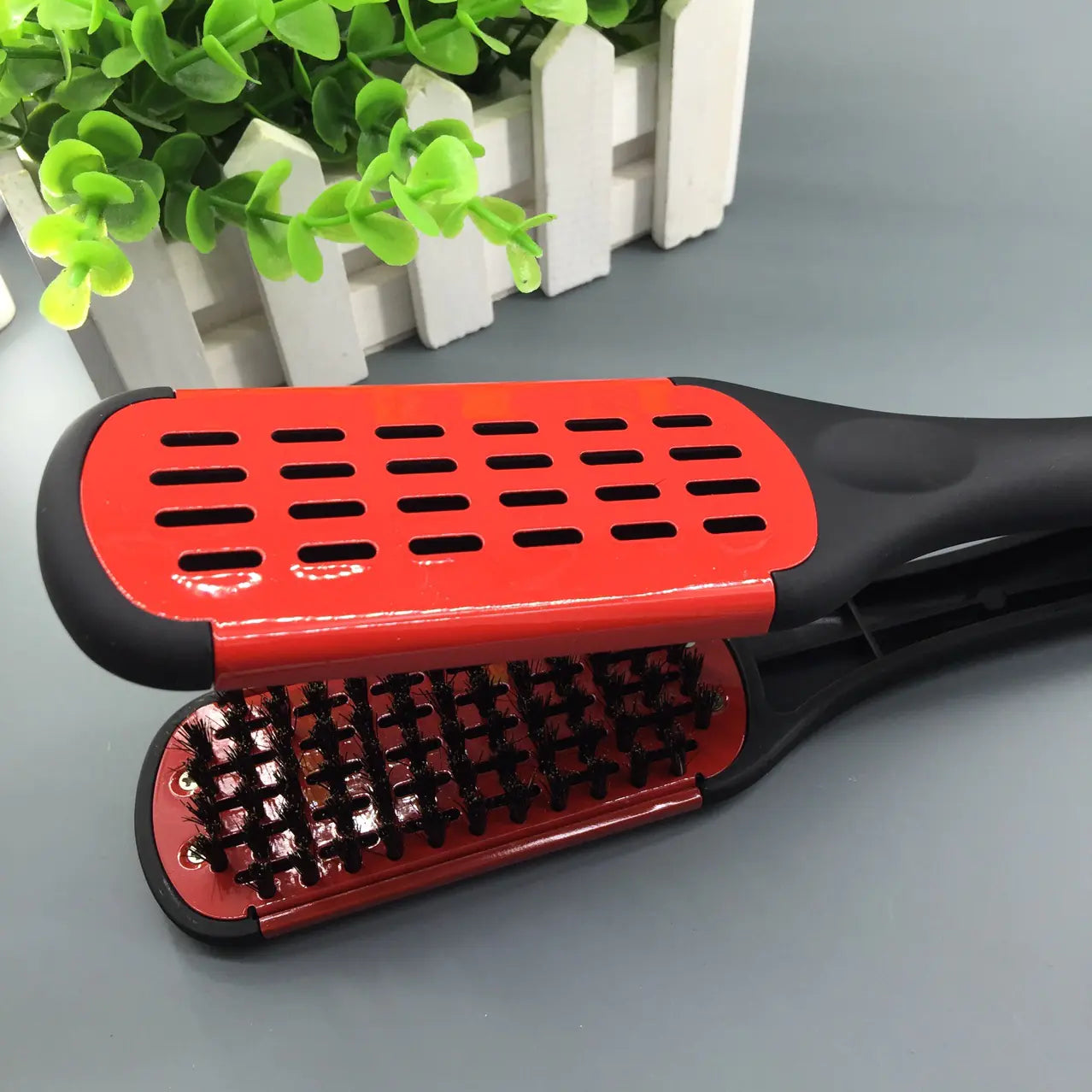 Professional Matte Black Red Straightening Hair Comb